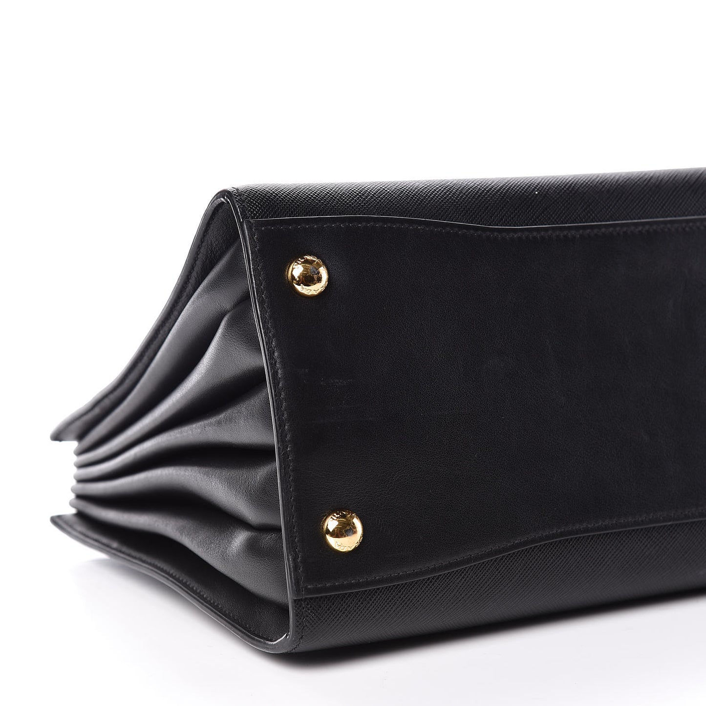 Saffiano City Calfskin Medium Bibliothèque Top Handle Black