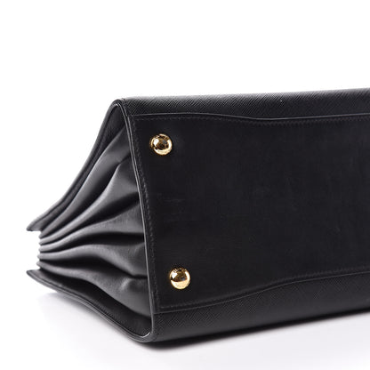 Prada Saffiano City Calfskin Medium Bibliothèque Top Handle Black 10 of 11
