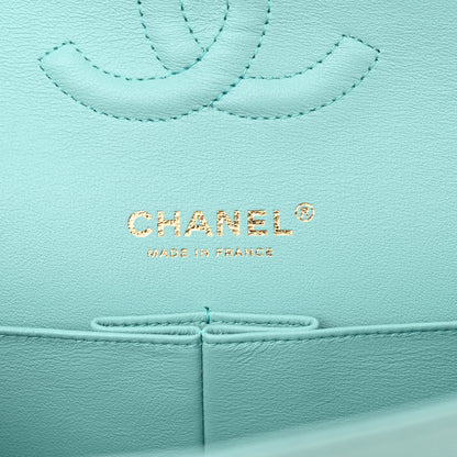 Chanel Caviar Quilted Medium Double Flap Light Blue 6 of 12