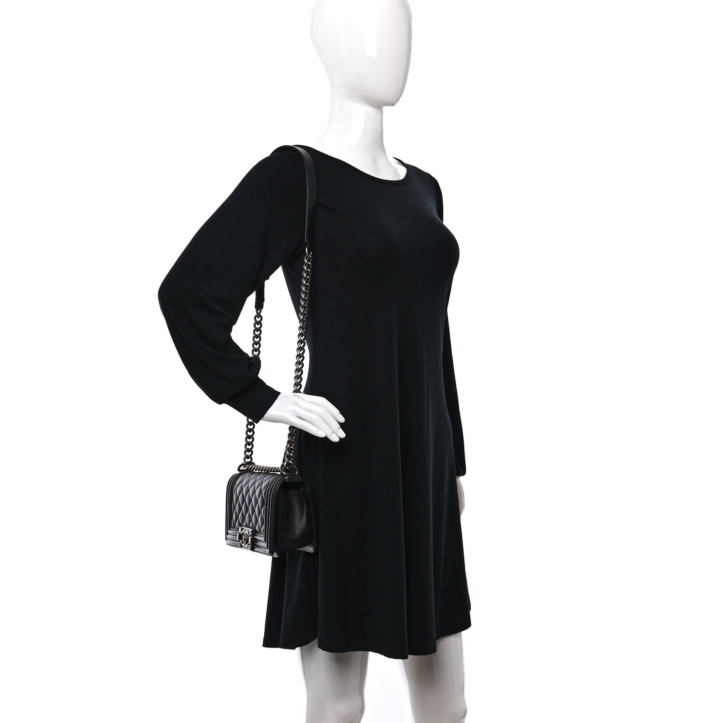 Caviar Quilted Small Boy Flap Black