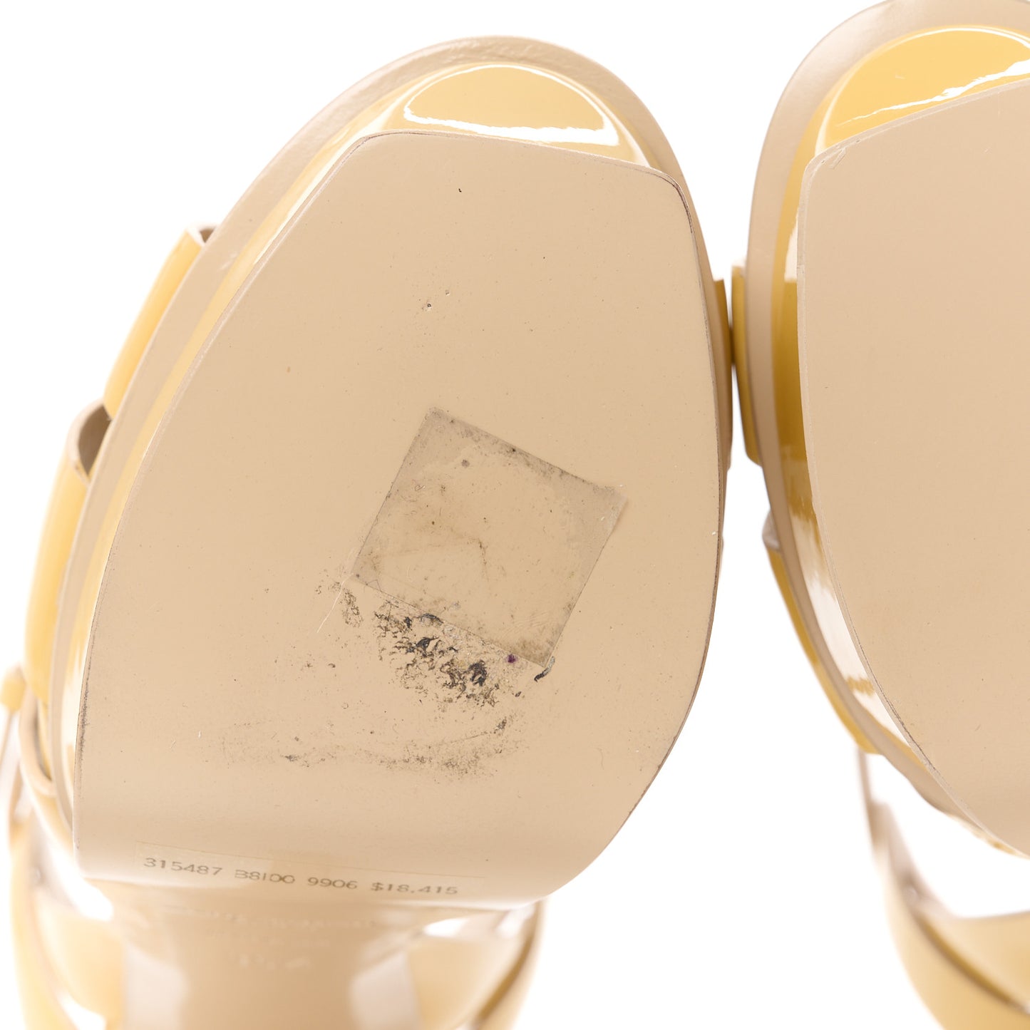 Patent Tribute 105 Platform Sandals 35.5 Nude Powder