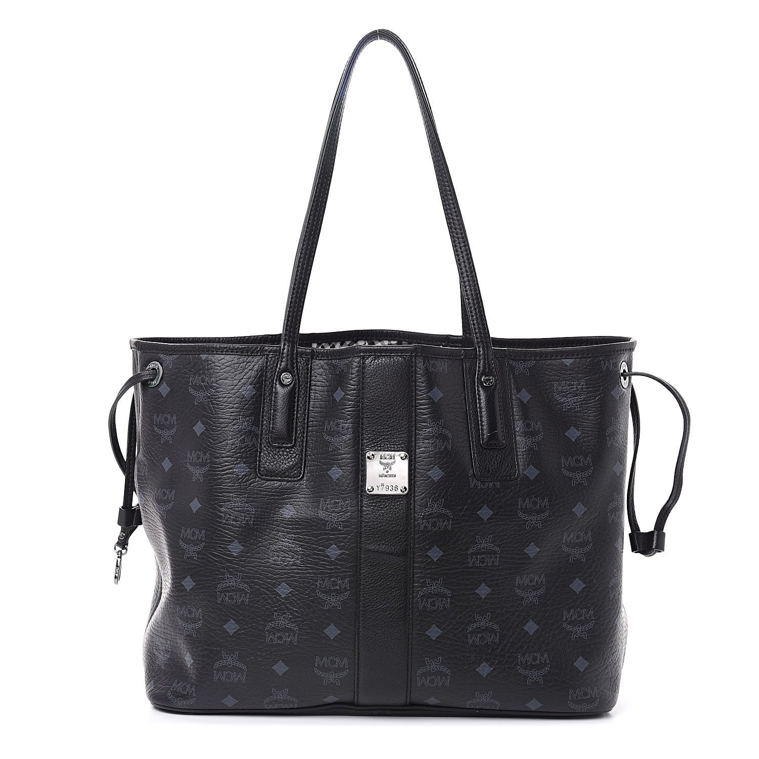 MCM Visetos Medium Liz Reversible Shopper Tote Black 3 of 22