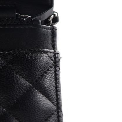 Chanel Calfskin Quilted Boy Wallet On Chain WOC Black 11 of 15