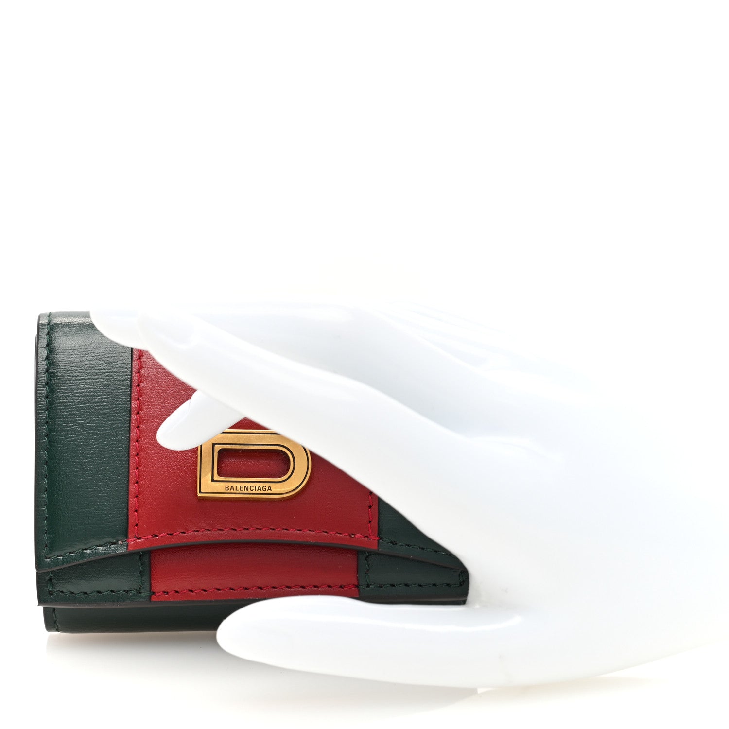 Gucci X Balenciaga Calfskin Web Card Case Wallet Beige Ebony 2 of 6