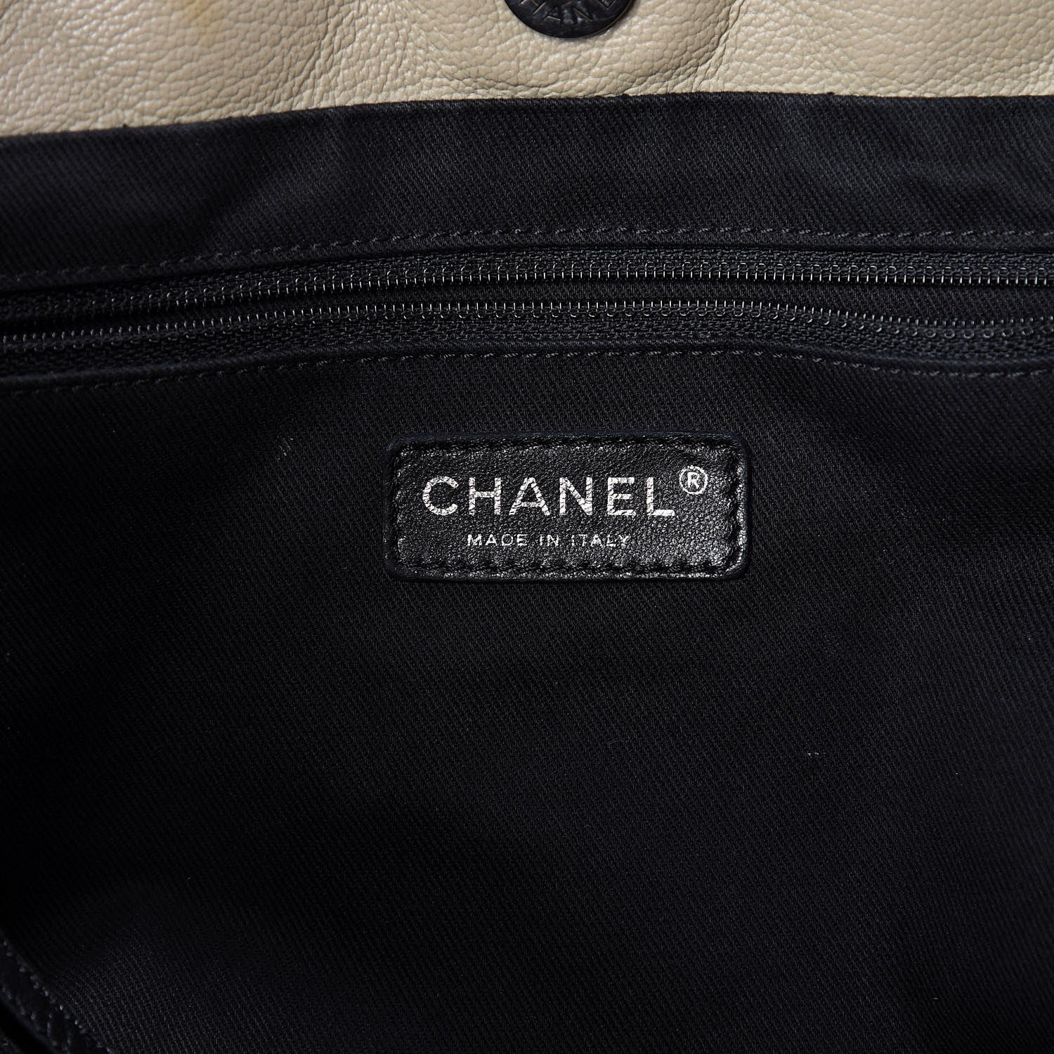 Chanel Calfskin Quilted Expandable Zip Shoulder Bag Beige 8 of 10