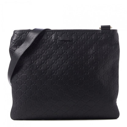 Gucci Guccissima Medium Flat Messenger Bag Black 1 of 10