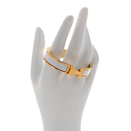Hermes Enamel Narrow Clic Clac H Bracelet PM White 2 of 4