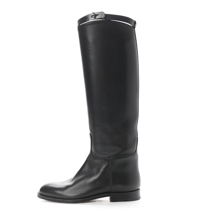 Hermes Box Kelly Jumping Boots 37 Black 1 of 23