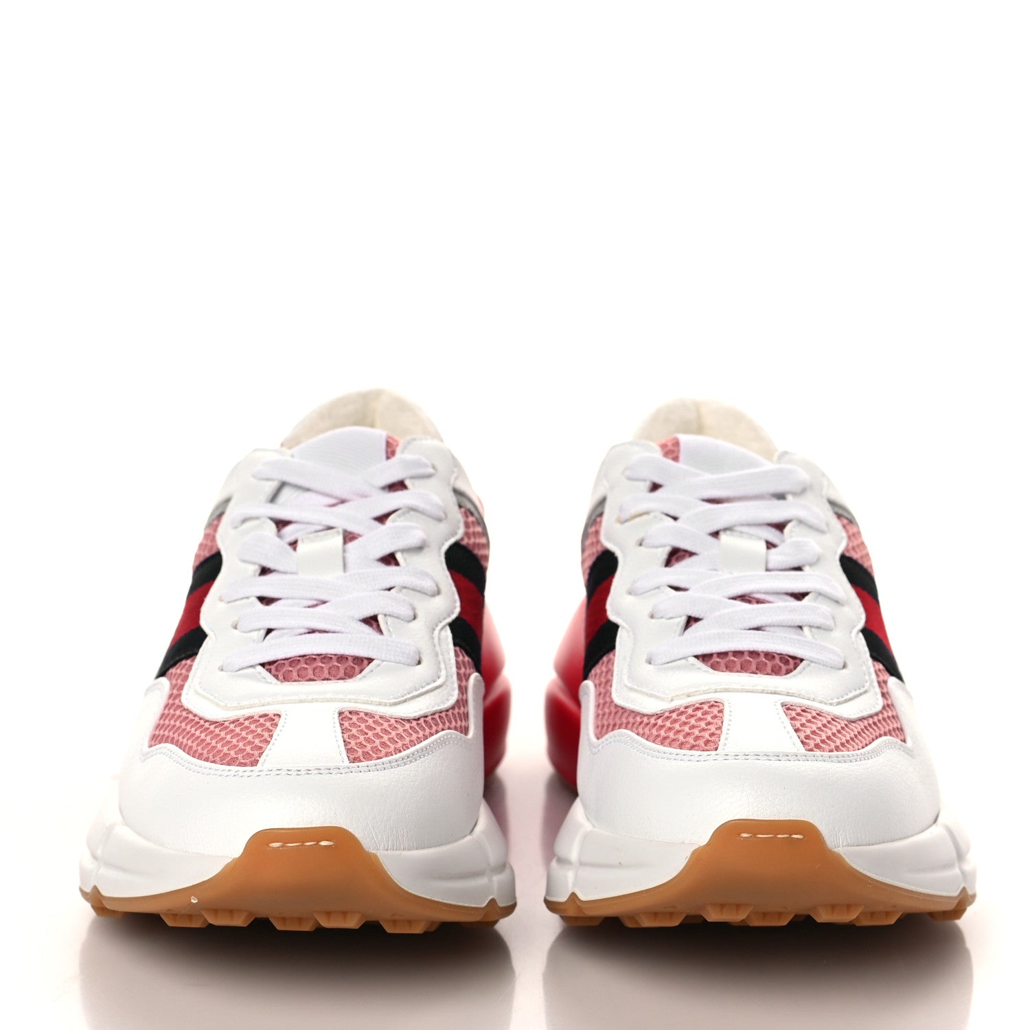 Gucci Lavaredo Eco Fabric Mesh Web Womens Rhyton Reflective Sneakers 36.5 Great White Water Rose Silver 2 of 7