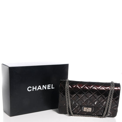 Chanel Metallic Patent 2.55 Reissue 227 Flap Dark Brown 5 of 9