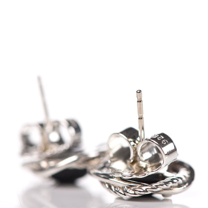 David Yurman Sterling Silver Black Onyx 7mm Infinity Earrings 4 of 4