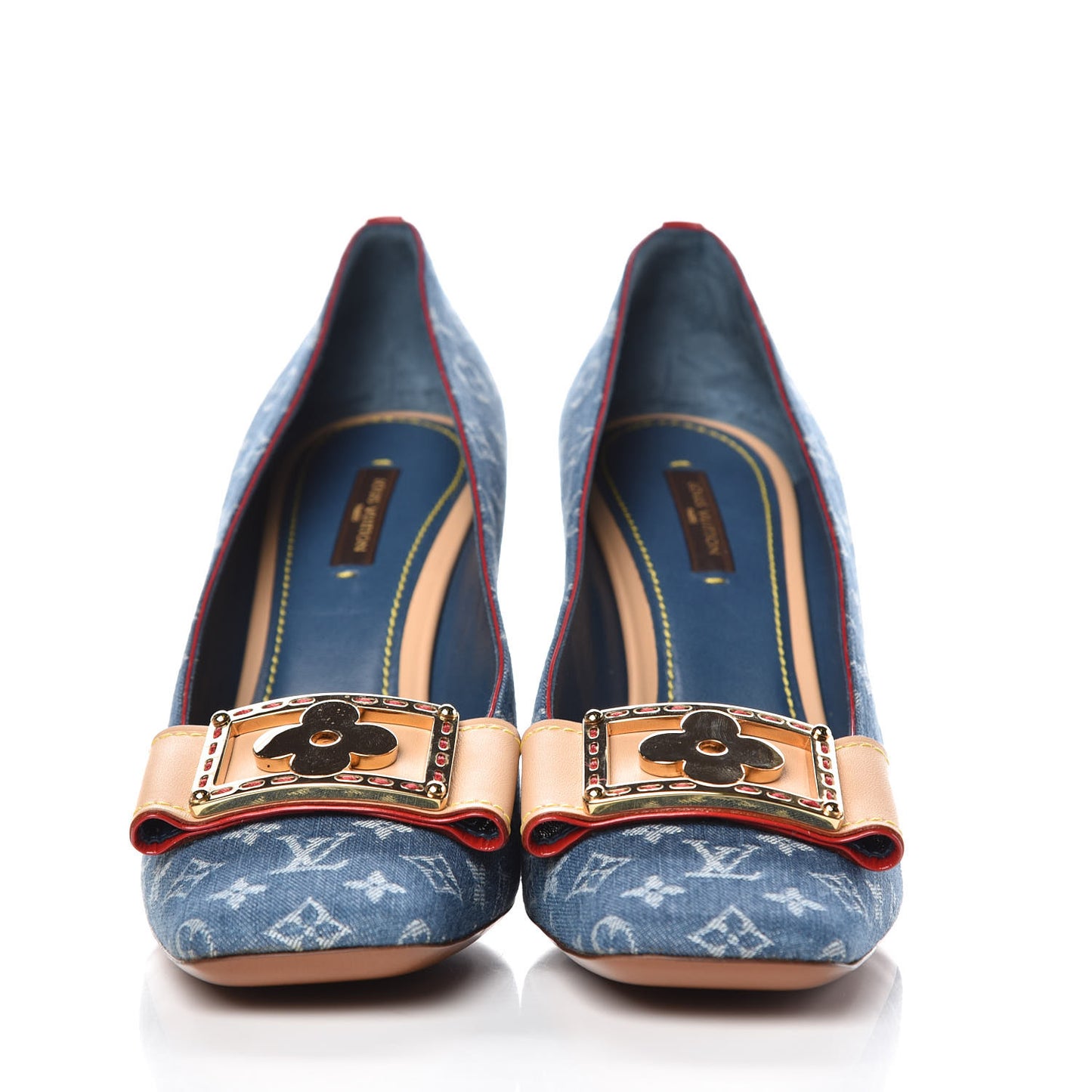 Denim Monogram Ginger Closed Pumps 40 Natural