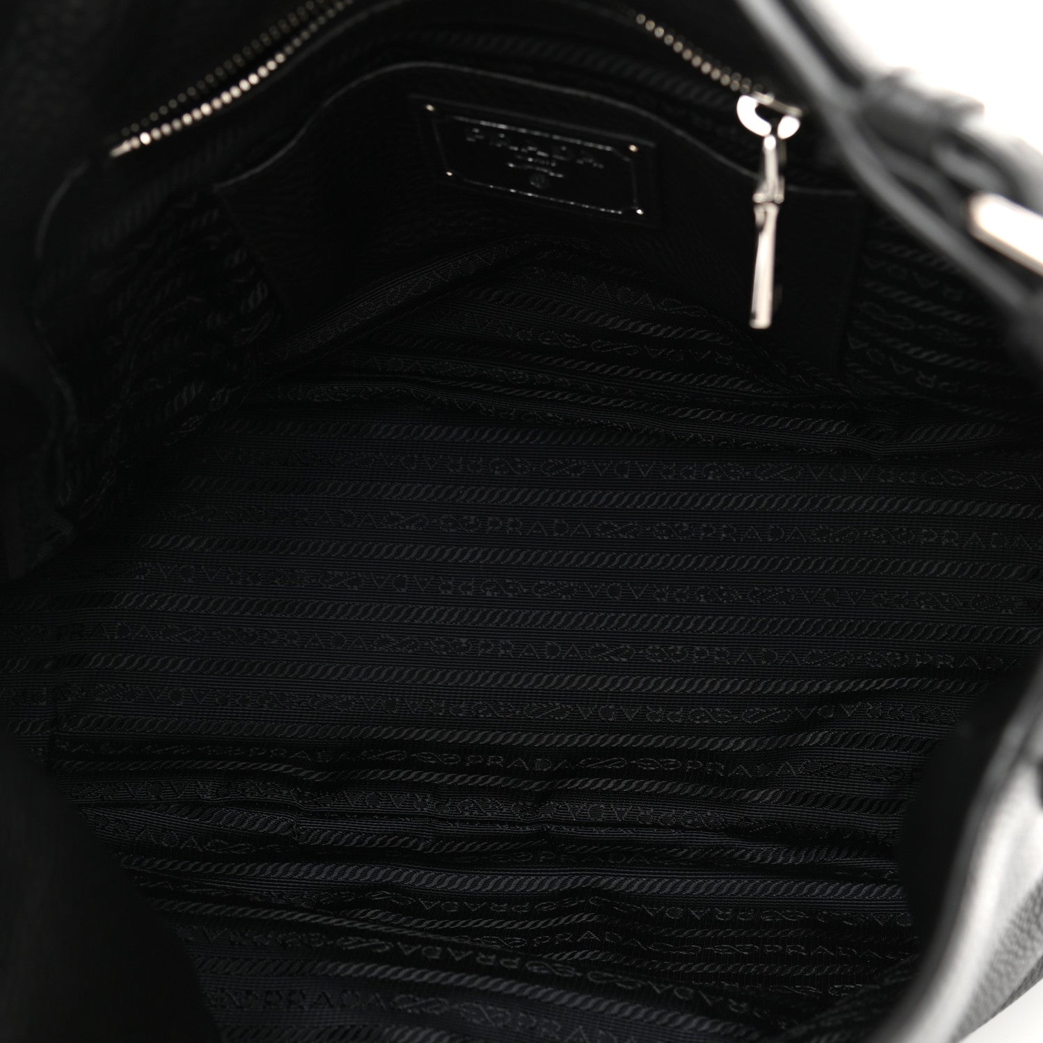 Prada Vitello Daino Side Pocket Hobo Black 5 of 12