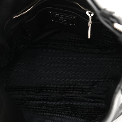 Prada Vitello Daino Side Pocket Hobo Black 5 of 12