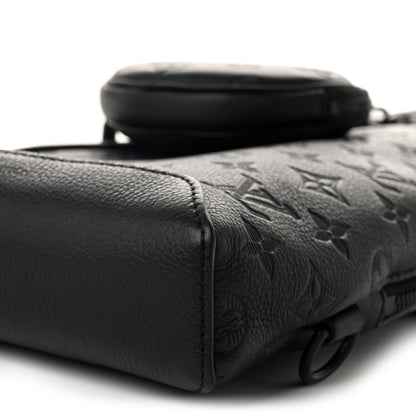 Louis Vuitton Calfskin Shadow Monogram Duo Slingbag Black 9 of 10