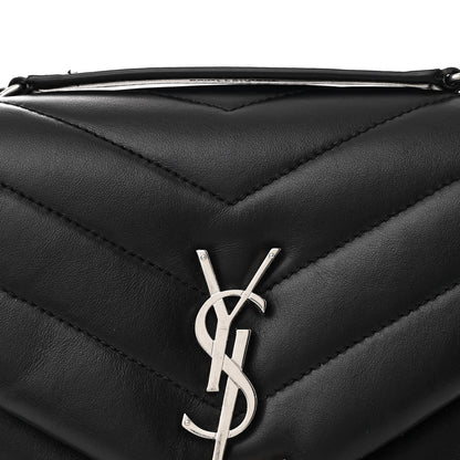 Saint Laurent Calfskin Y Quilted Monogram Small Loulou Chain Satchel Black 9 of 13