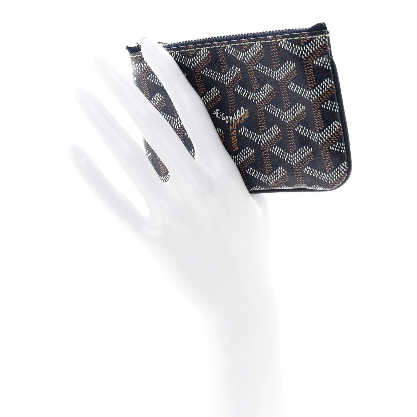 Goyardine Nano Senat Key Pouch Navy