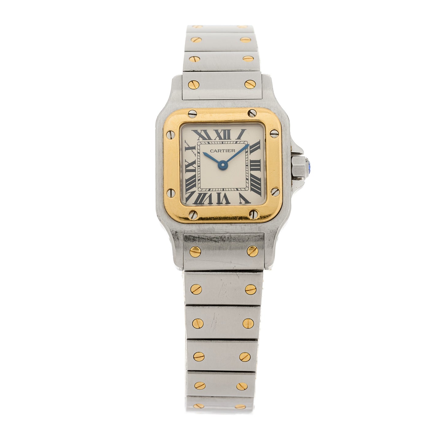 Stainless Steel 18K Yellow Gold 24mm Santos De Galbee Quartz Watch