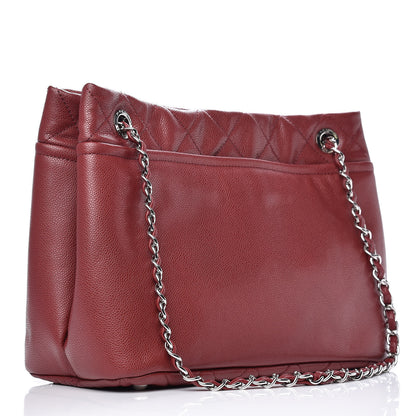 Chanel Caviar Quilted Large Timeless CC Soft Tote Dark Red 3 of 12