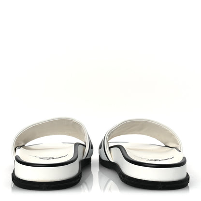 Fendi X JOSHUA VIDES Roma Calfskin Fussbetts Slide Sandals 37 Snow White Black 6 of 13