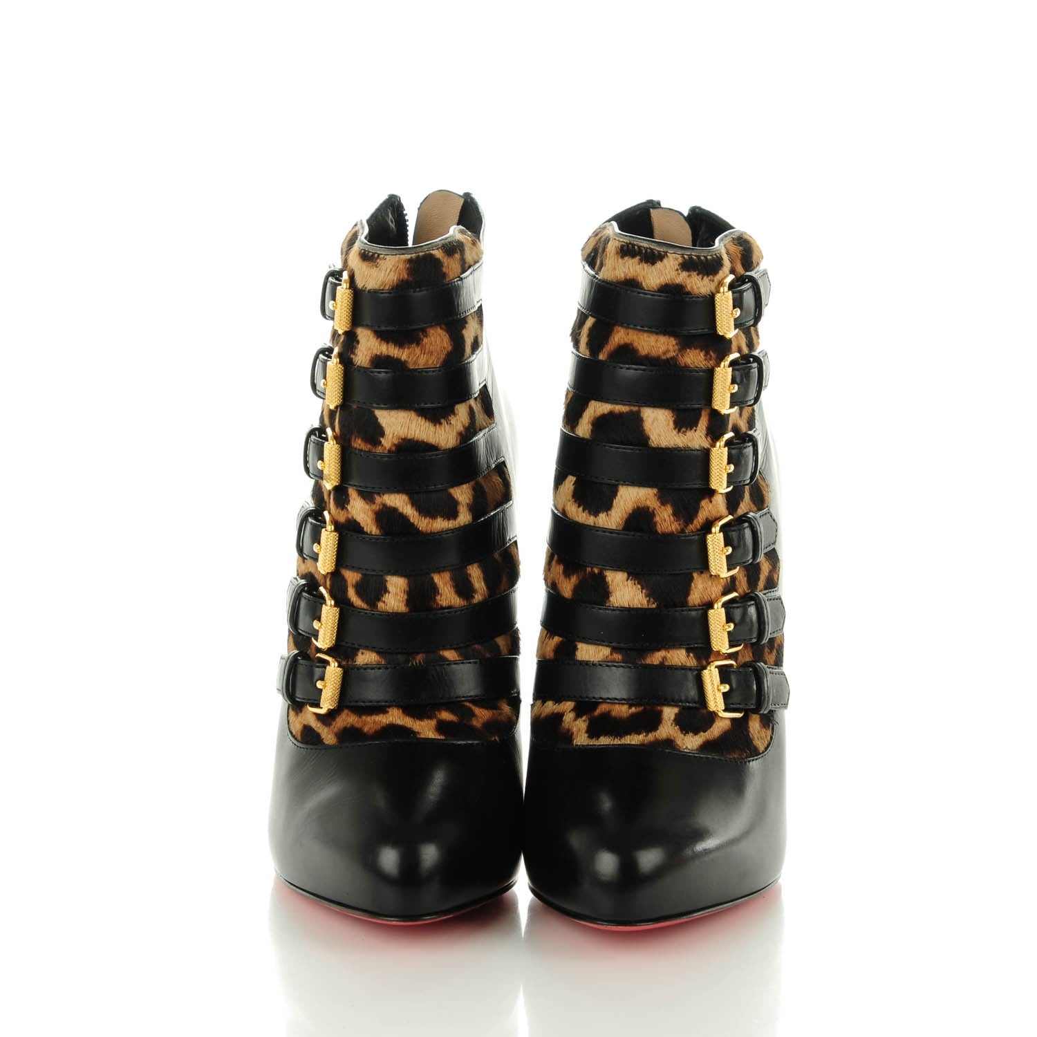Christian Louboutin Calfskin Pony Hair Leopard Attroupa 120 Booties 36.5 2 of 8