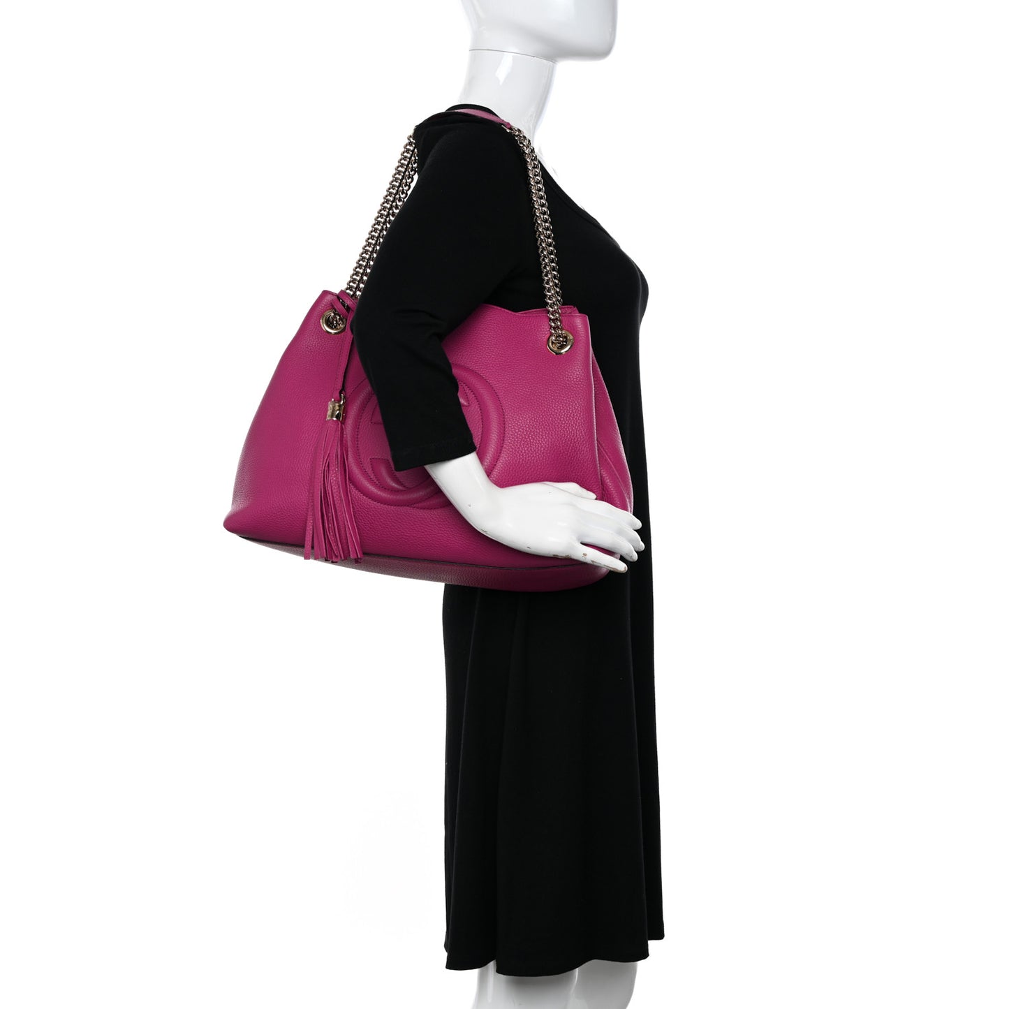 Cellarius Calfskin Medium Soho Chain Shoulder Bag Bright Bouganville
