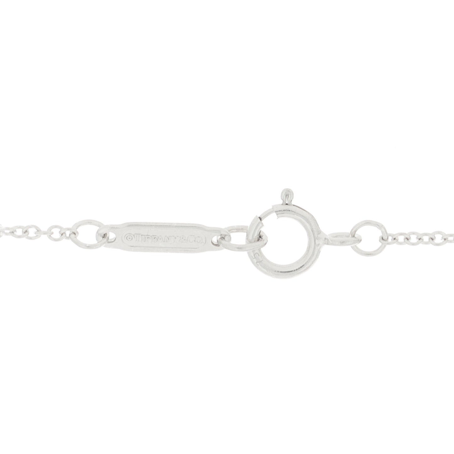 18K White Gold Diamond Large Filigree Heart Key Pendant Necklace