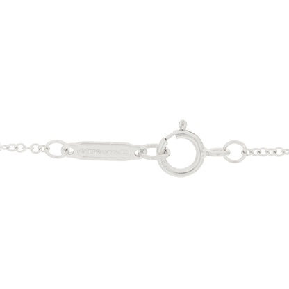 Tiffany 18K White Gold Diamond Large Filigree Heart Key Pendant Necklace 4 of 5