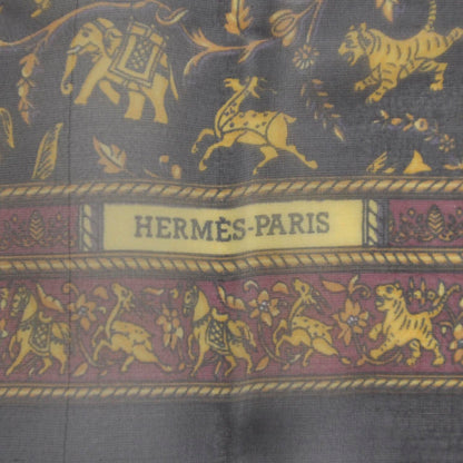 Hermes Silk Chiffon Chasse en Inde Pocket Square Scarf 2 of 4