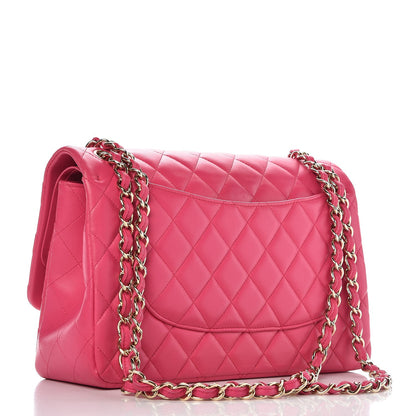 Chanel Lambskin Quilted Jumbo Double Flap Fuchsia 5 of 9