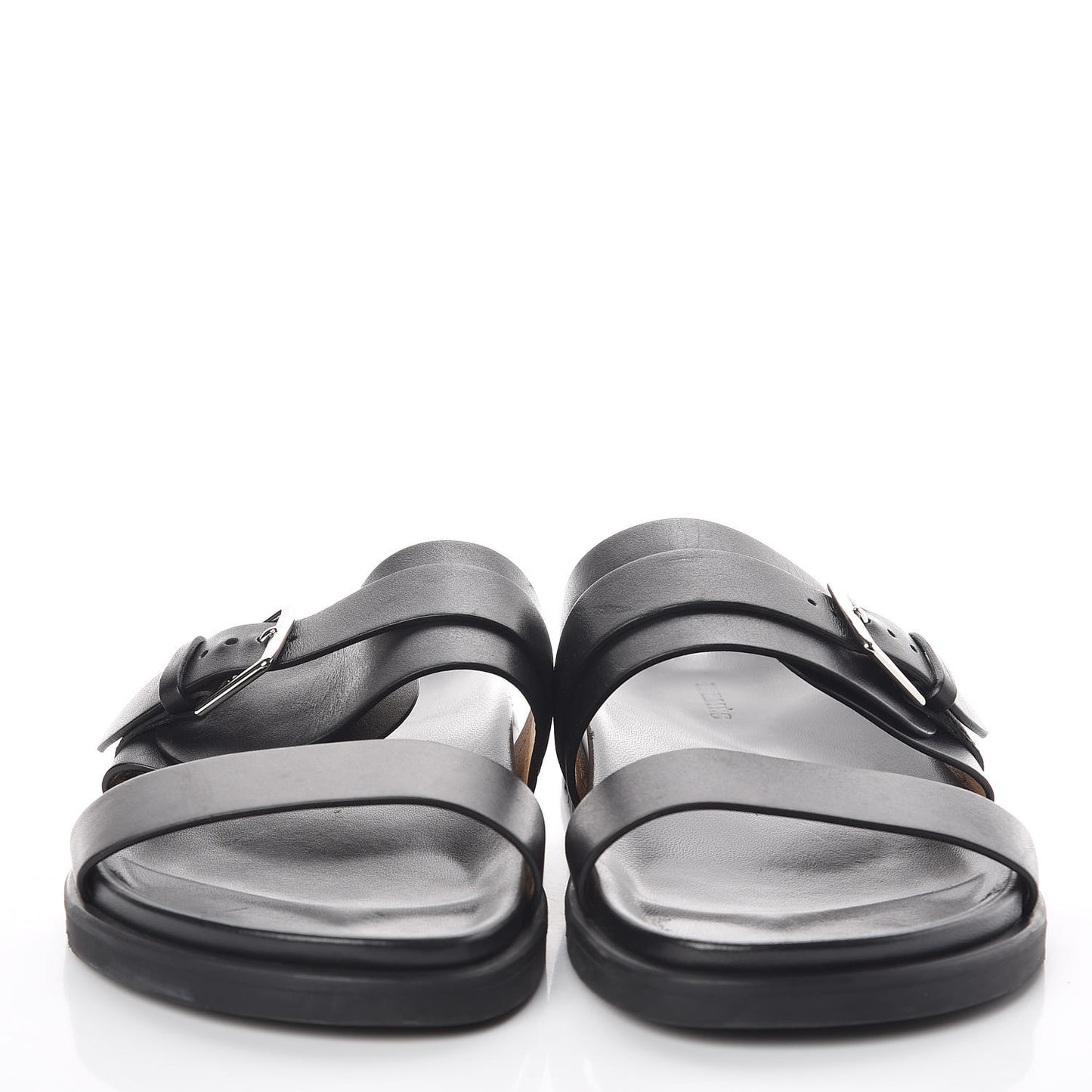 Calfskin Mens Tao Sandals 44 Black
