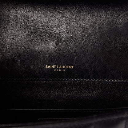 Saint Laurent Lambskin Matelasse Monogram Medium Vicky Chain Bag Black 6 of 10