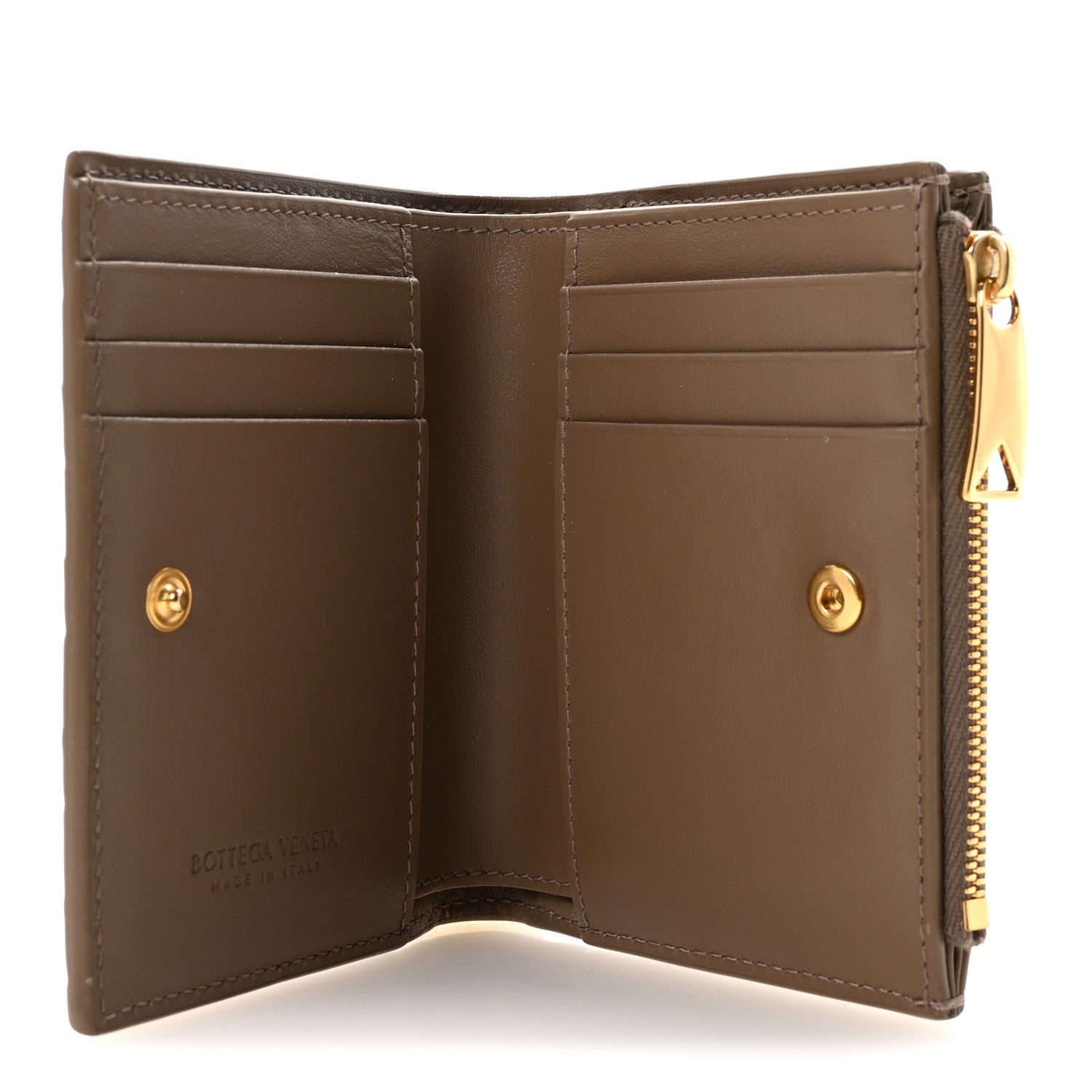 Bottega Veneta Nappa Intrecciato Small Bi-Fold Zip Wallet Pinecone 5 of 6