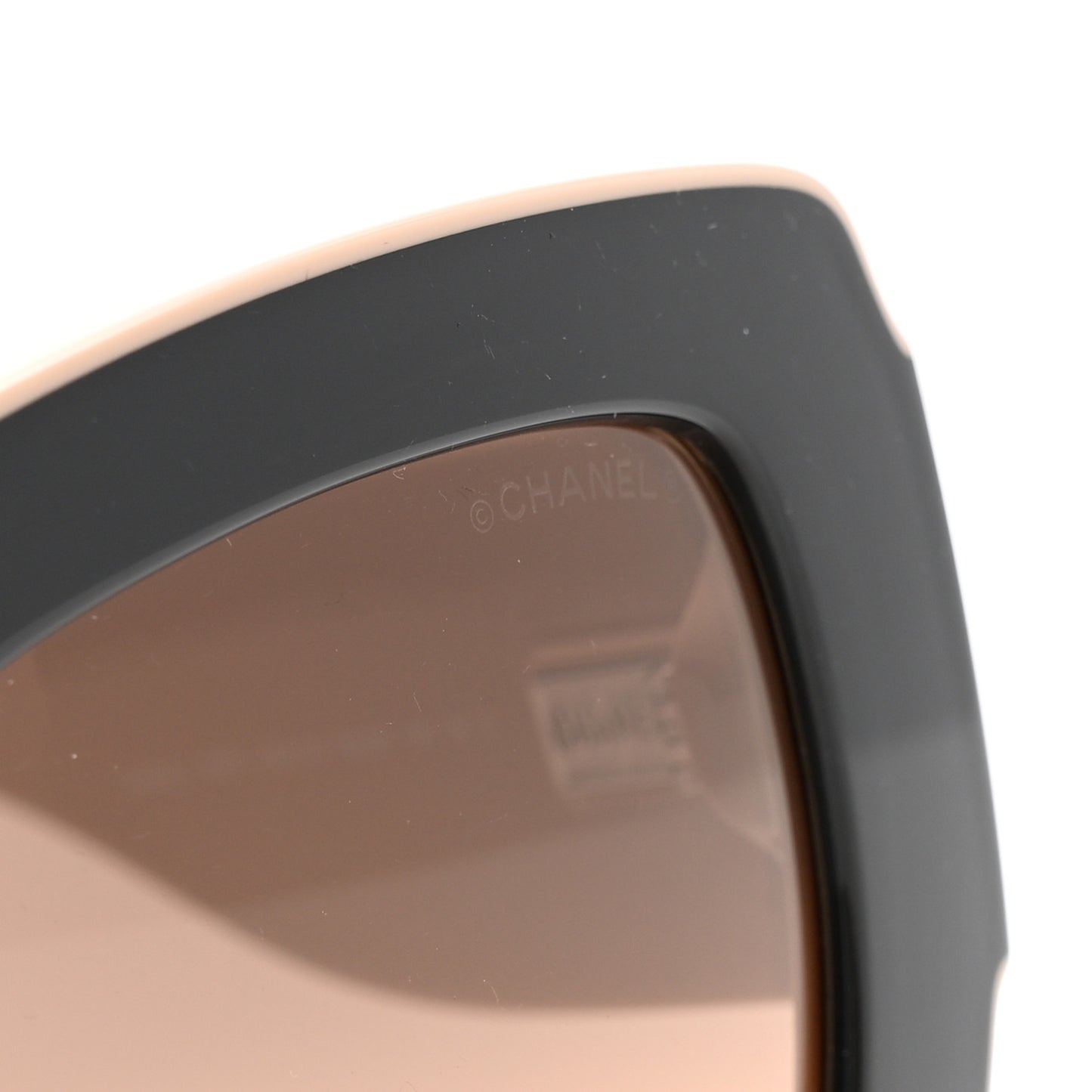 Acetate Square Sunglasses 6059 Black Beige