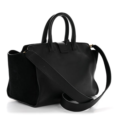 Saint Laurent Calfskin Suede Small Monogram Downtown Cabas Black 3 of 12