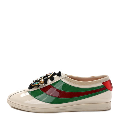 Gucci Patent Crystal Web GG Womens Falacer Sneakers 38 Mystic White 1 of 9