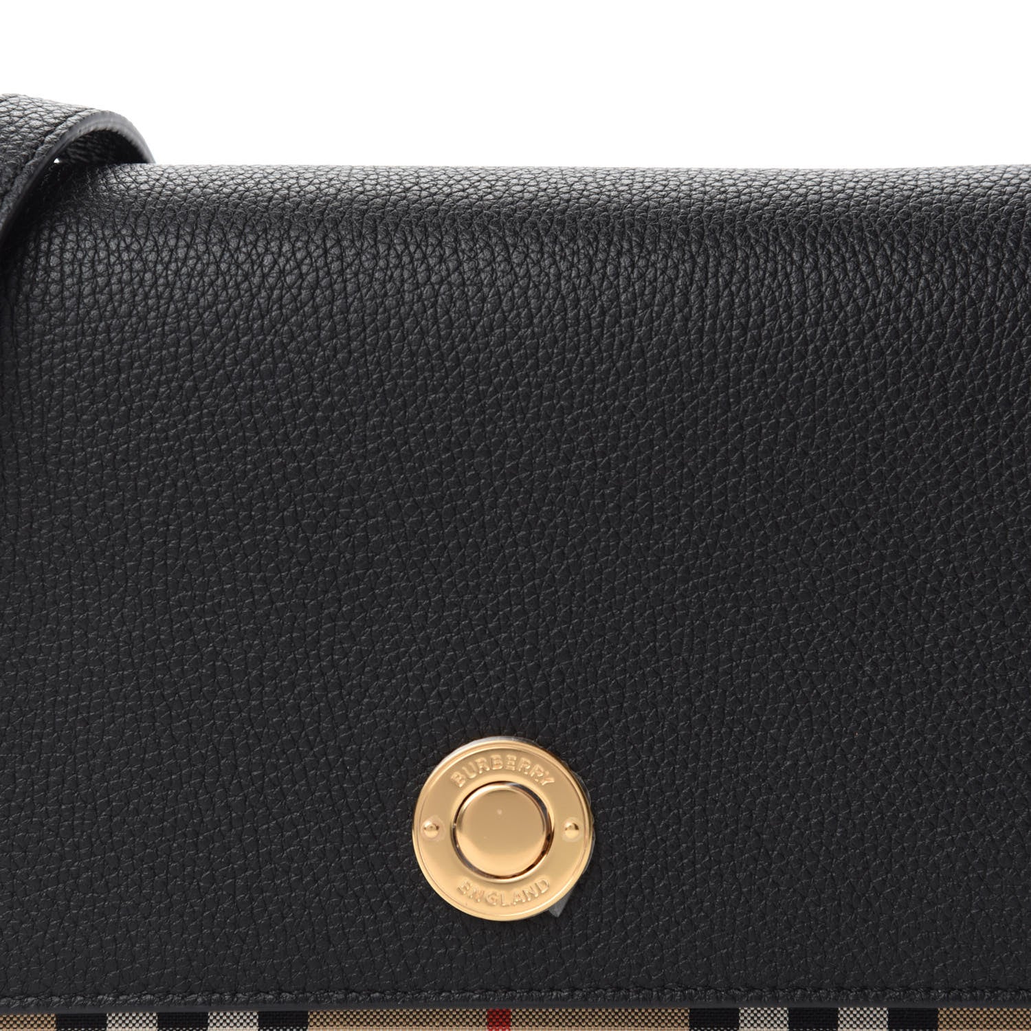 Burberry Grainy Calfskin Vintage Check Hampshire Crossbody Black 9 of 10
