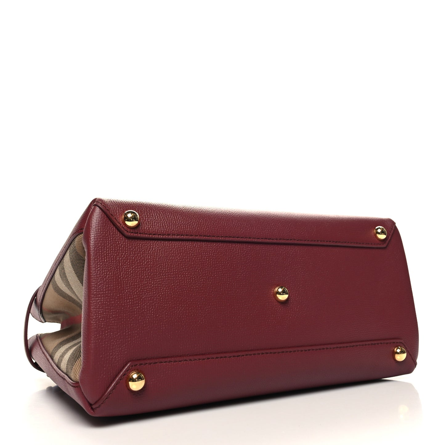 Grainy Calfskin House Check Medium Banner Tote Crimson