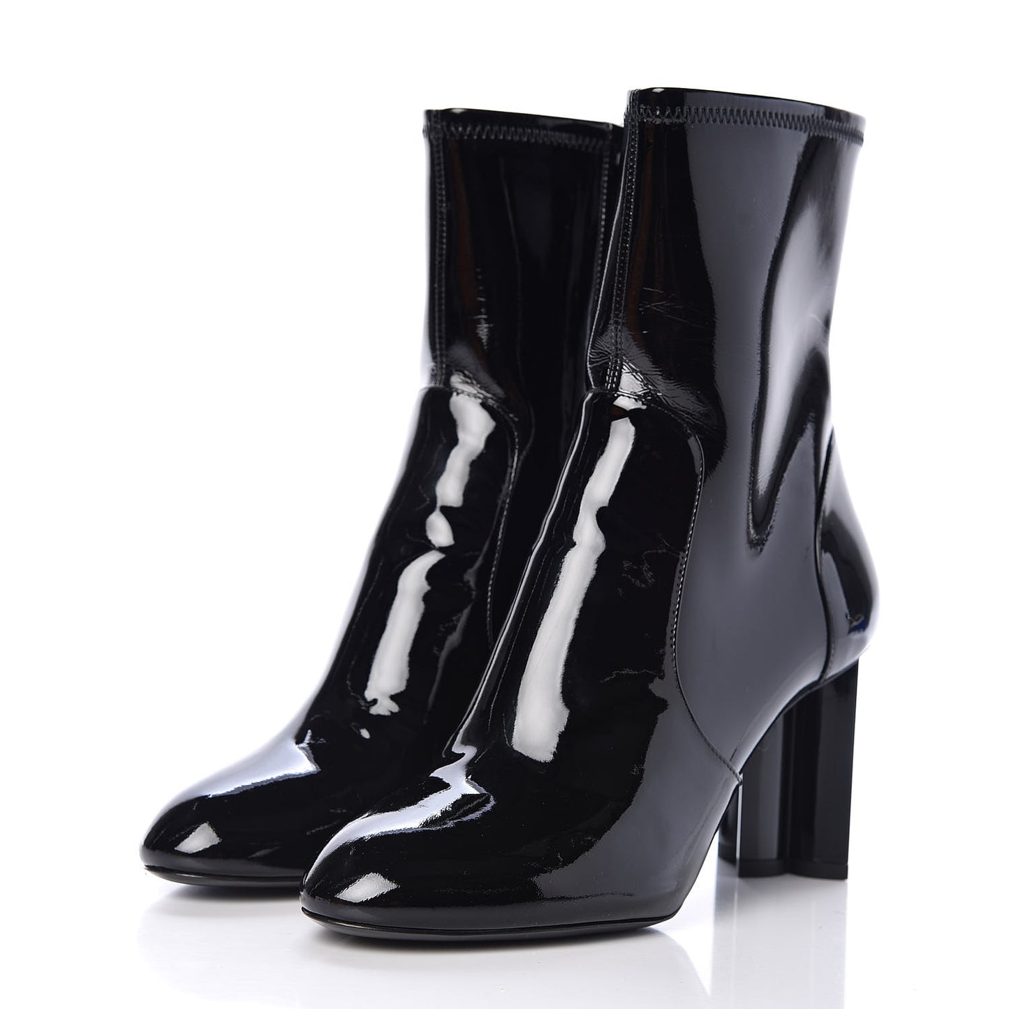 Patent Silhouette Ankle Boots 38.5 Black
