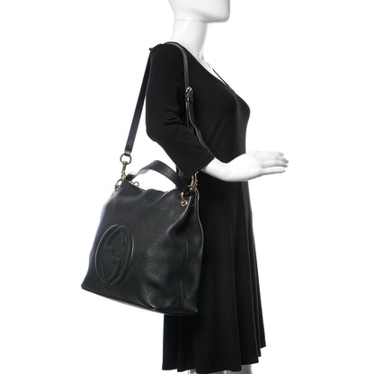 Gucci Pebbled Calfskin Large Soho Hobo Black 2 of 9