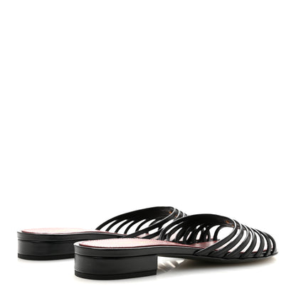 Chanel Goatskin CC Sandals 38.5 Black 5 of 8