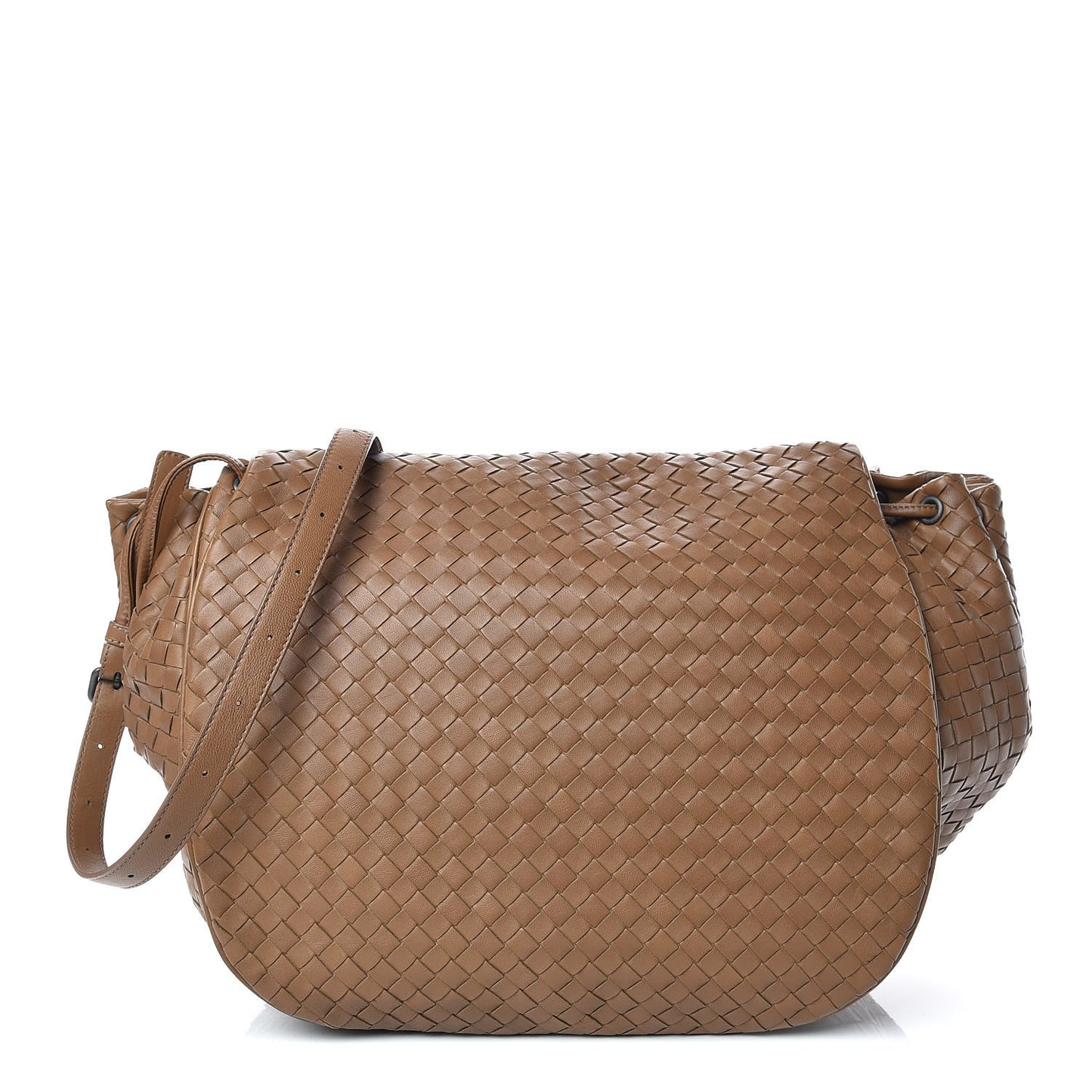 Nappa Intrecciato Messenger Bag Light Brown