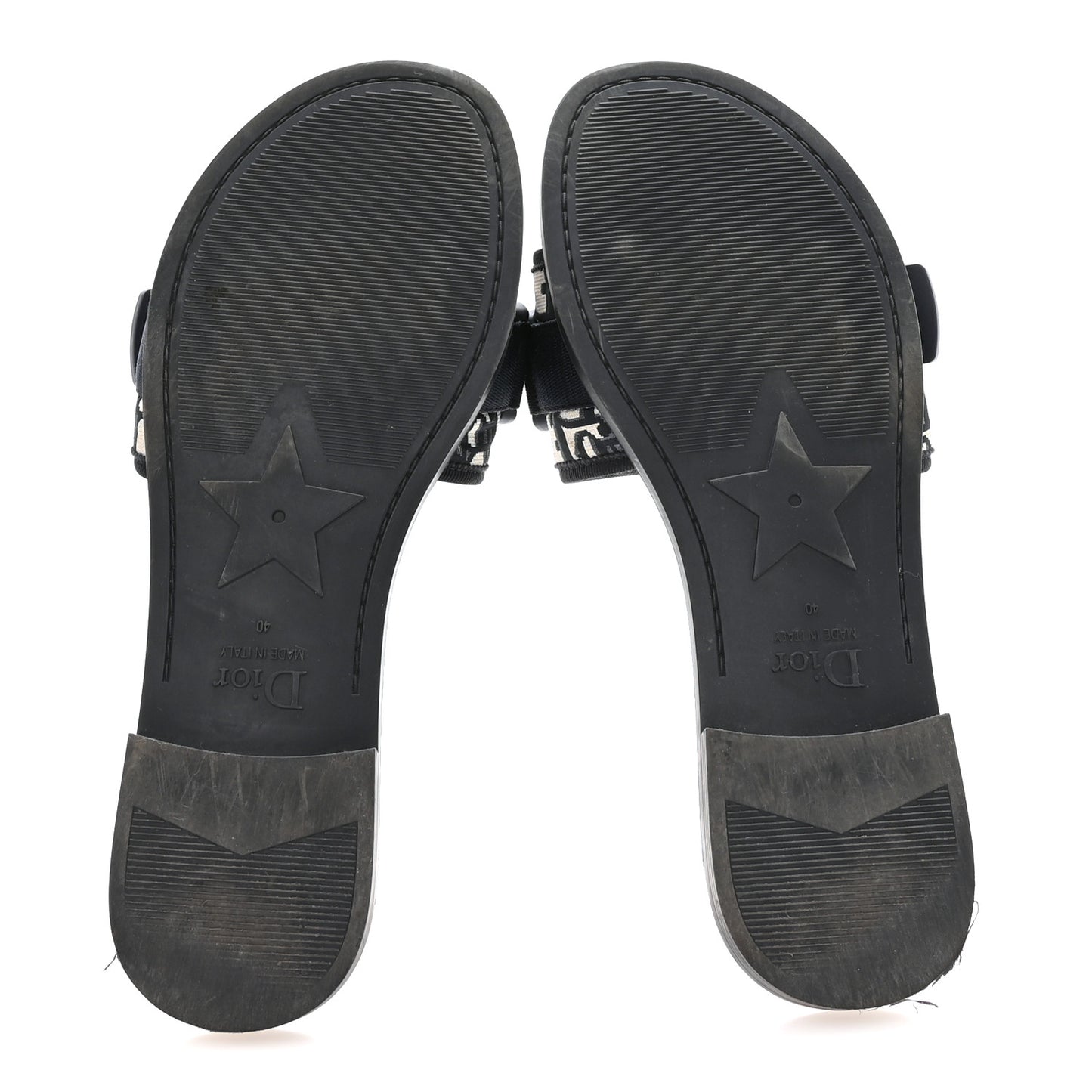 Nylon Oblique Dio(r)evolution Slide Sandals 40 Deep Blue