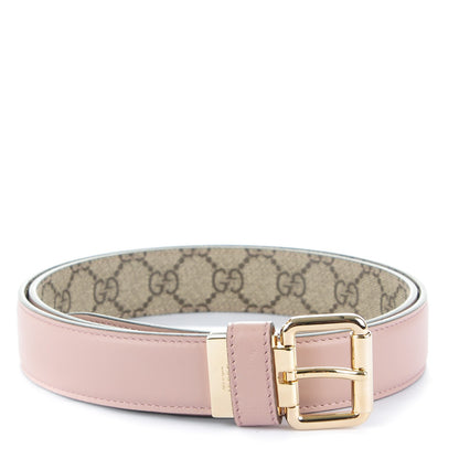 Gucci Selleria Calfskin GG Supreme Monogram Reversible 30mm Belt 95 38 Dark Cipria Beige Ebony 1 of 6