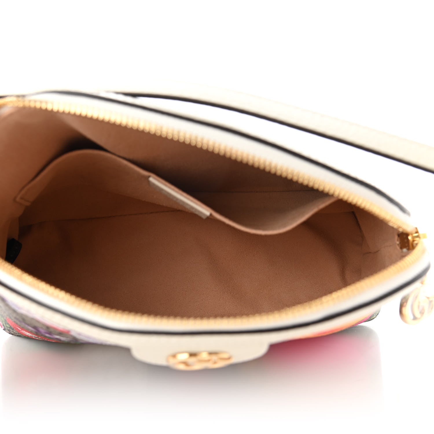 Gucci GG Supreme Monogram Flora Web GG Small Ophidia Dome Shoulder Bag White 5 of 10