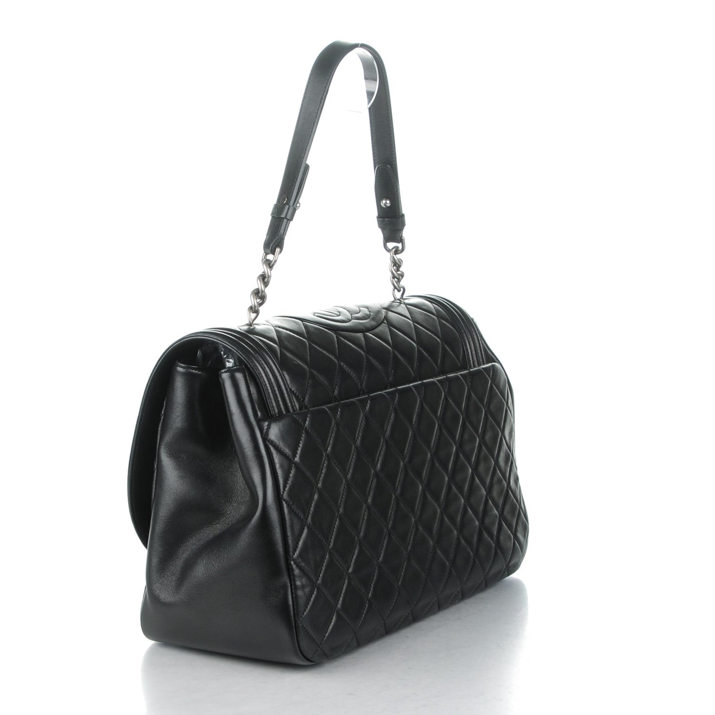Lambskin Quilted Large Antik Boy Flap Black