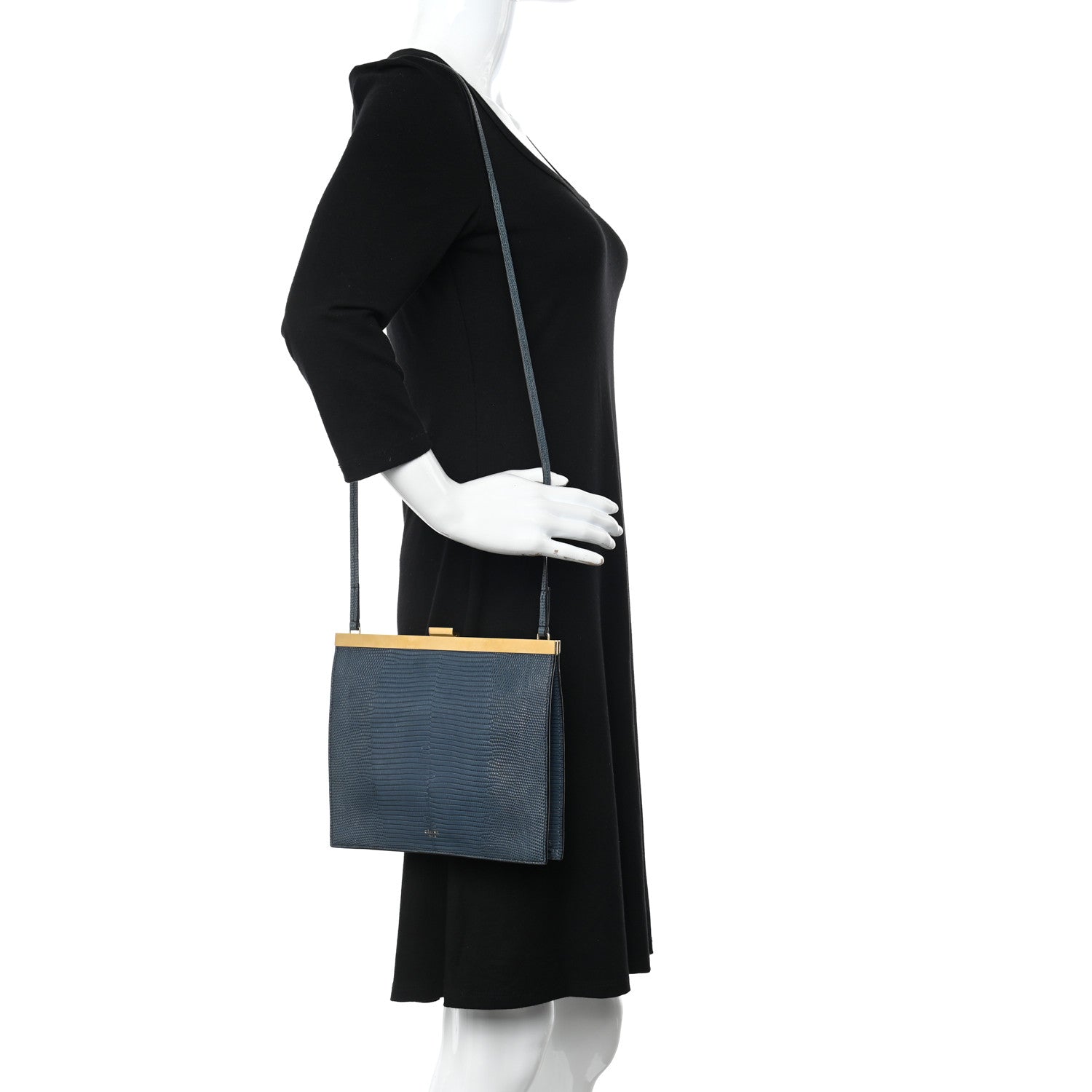 Celine Lizard Mini Clasp Bag Blue 2 of 10