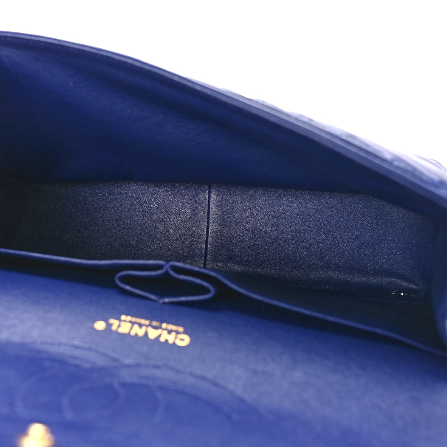 Chanel Lambskin Chevron Quilted Jumbo Double Flap Navy Blue 5 of 10