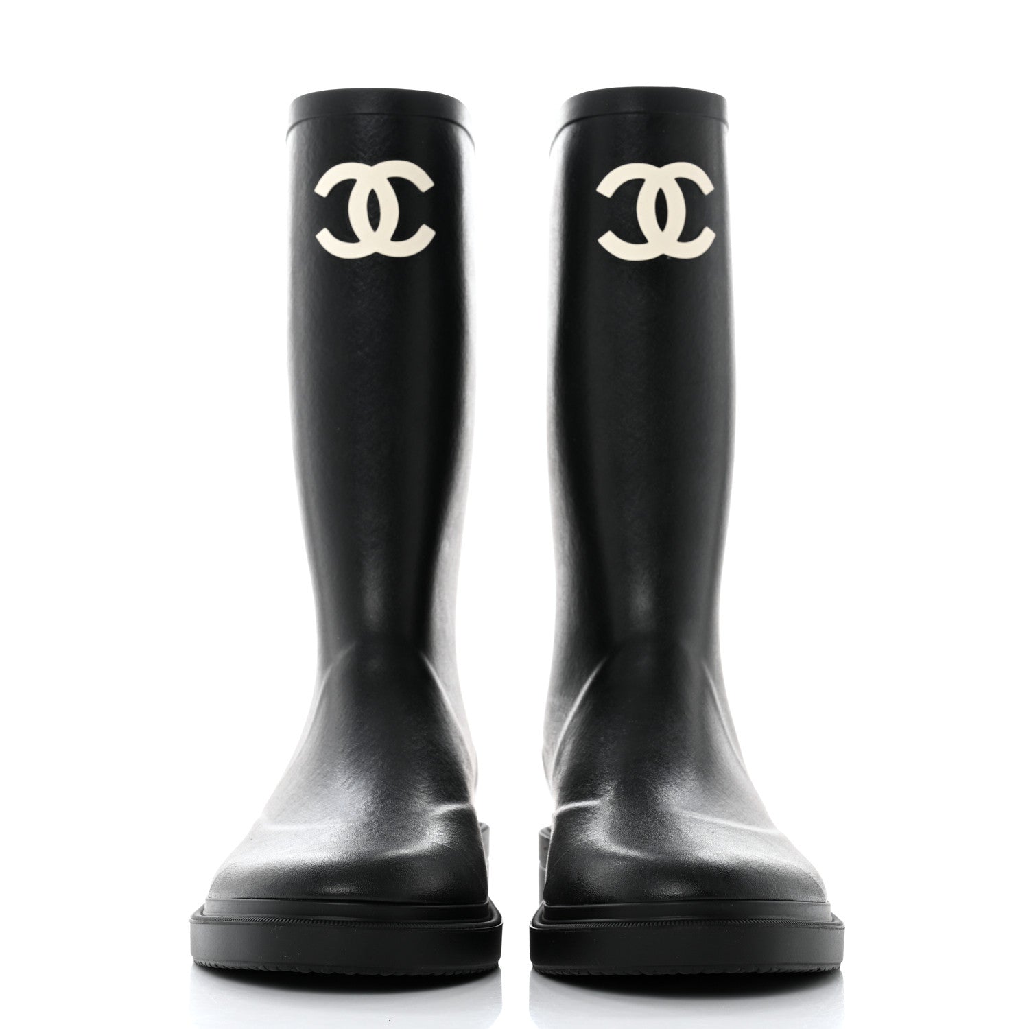 Chanel Caoutchouk CC High Boots 41 Black 2 of 8