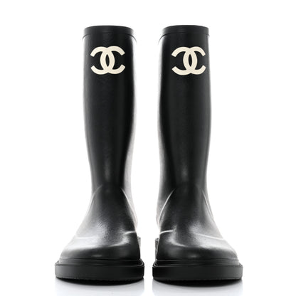 Chanel Caoutchouk CC High Boots 41 Black 2 of 8